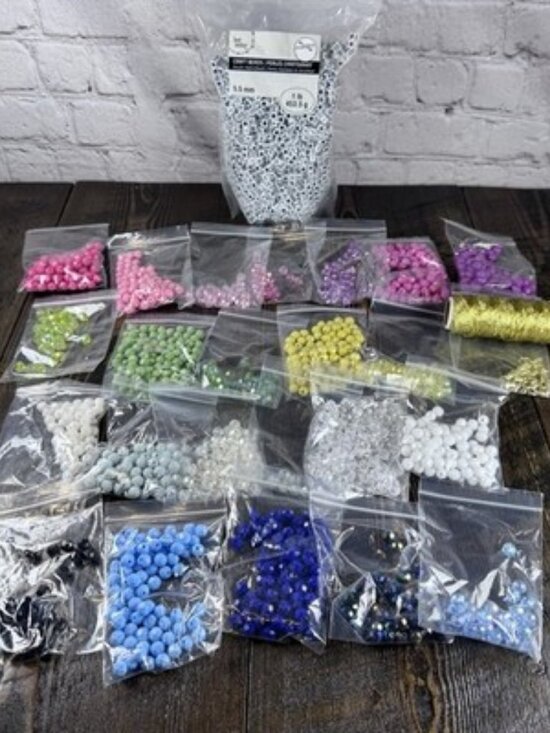 Unbranded Other - Lot Faceted Plastic Bead - Square Letters Alphabet - Jewelry Clasp - Gold Thread